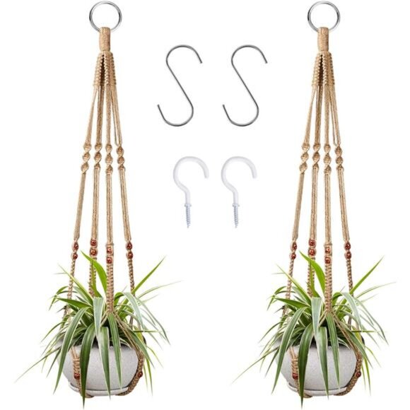 2 Pcs Plant Hangers Hanging Plant Holder for Indoor Outdoor Decor - Picture 1 of 7